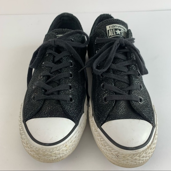 Converse Textured Black Lace Sneaker Shoes 7 - Picture 3 of 12